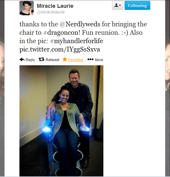 Miracle Laurie (Dollhouse) thanks Nerdlyweds and introduces the world to "[her] handler for life"!